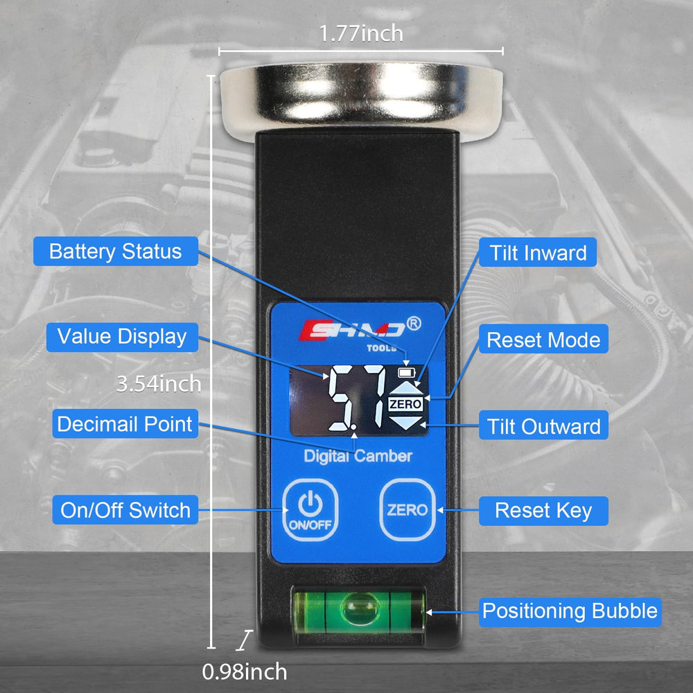 BELEY in use on vehicle suspension to measure camber and improve handling