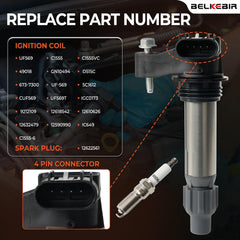 BELKEBIR iridium spark plug detail showing fine electrode for longer life and stable firing