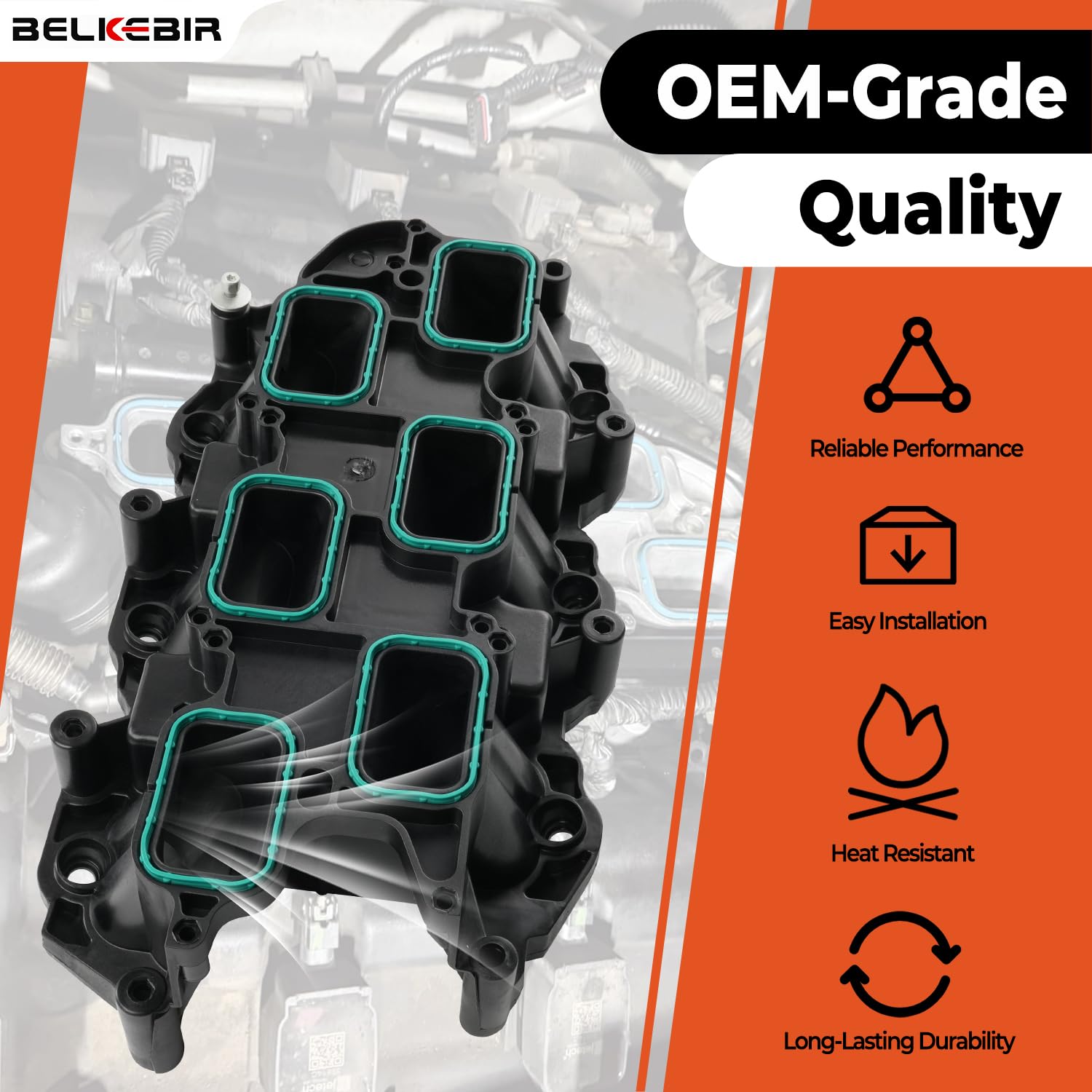 BELKEBIR manifold beside ruler showing dimensions for correct scale verification