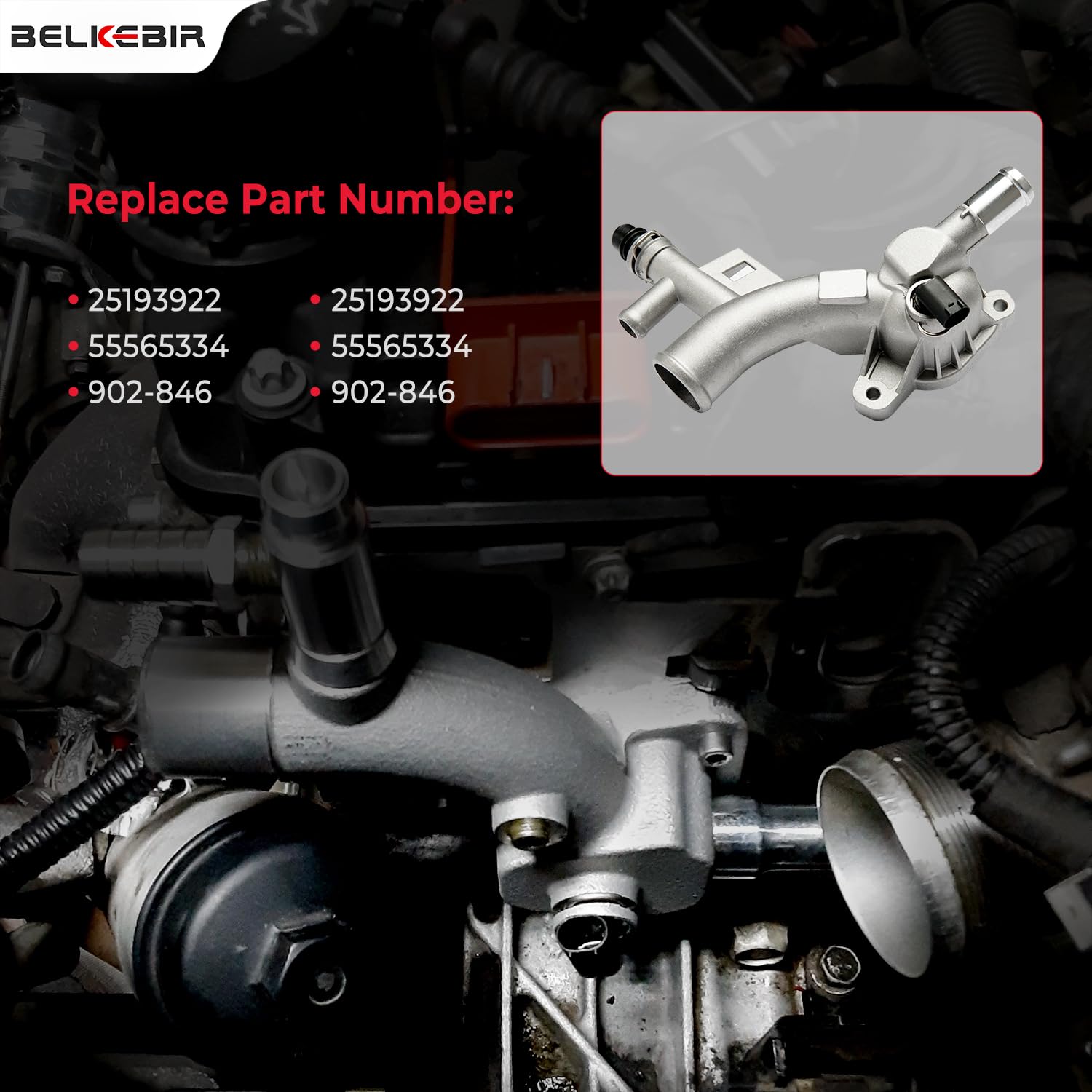 BELKEBIR outlet with gasket and hardware showing included parts for easier installation