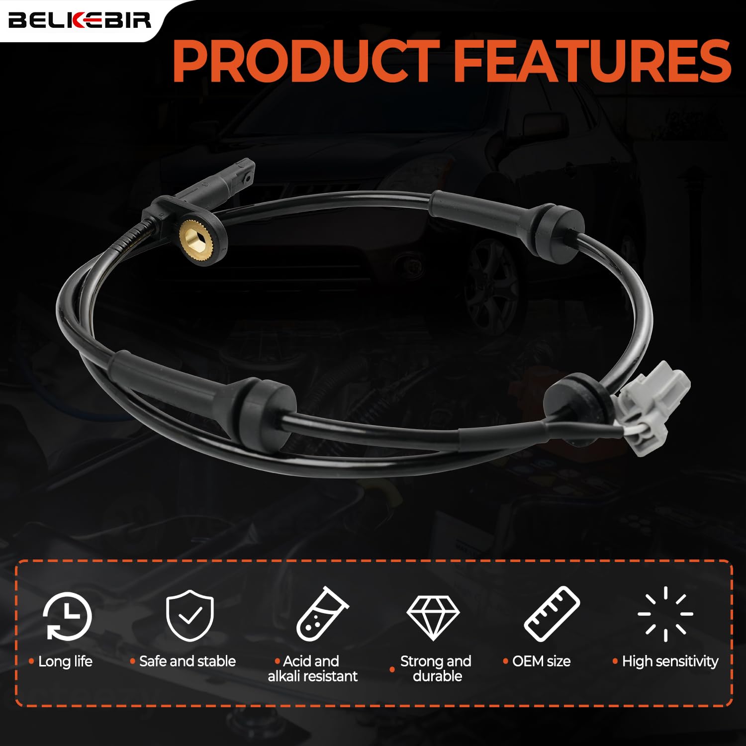 BELKEBIR sensor wire harness length displayed to confirm routing and reach