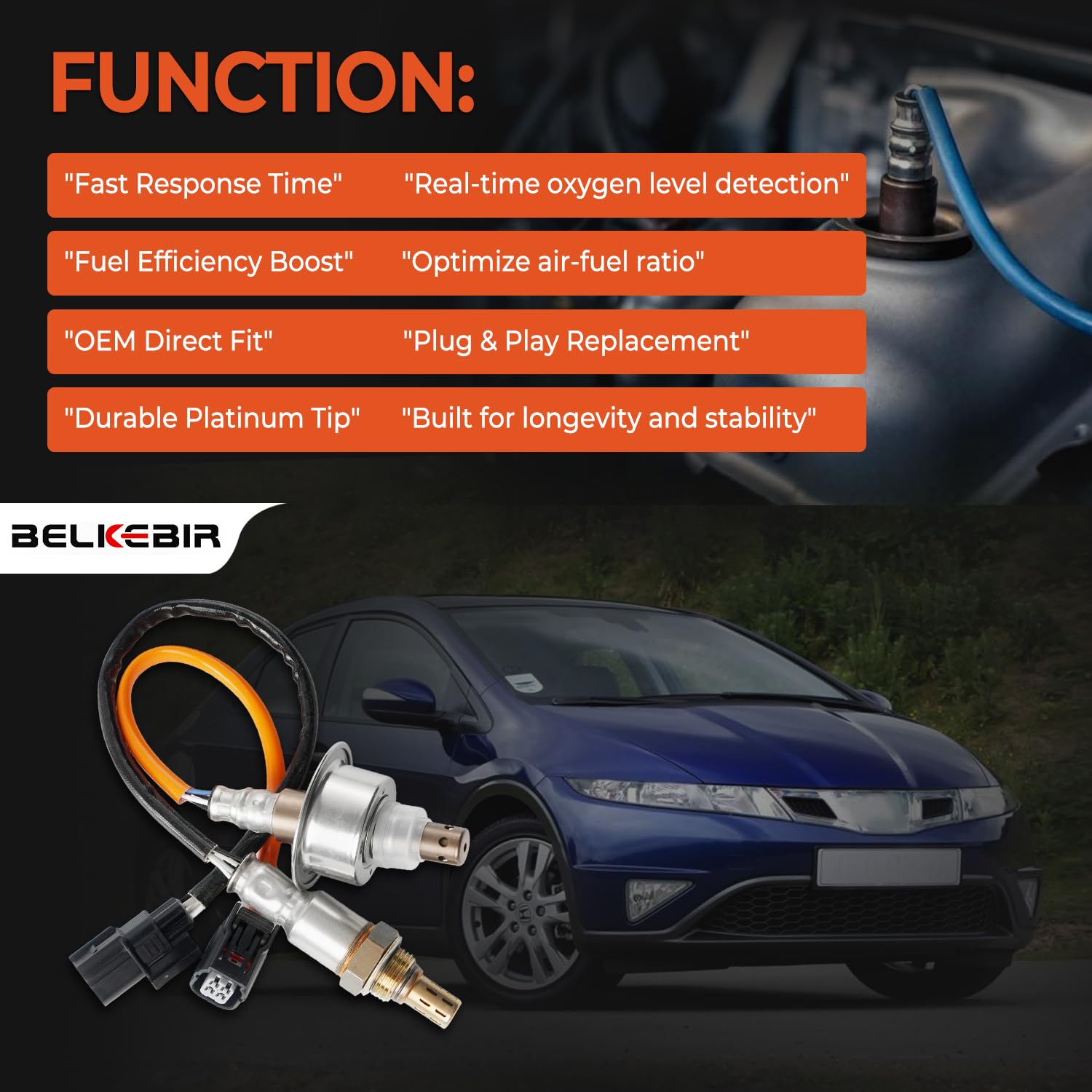 BELKEBIR sensors installed on exhaust illustrating correct placement and improved readings