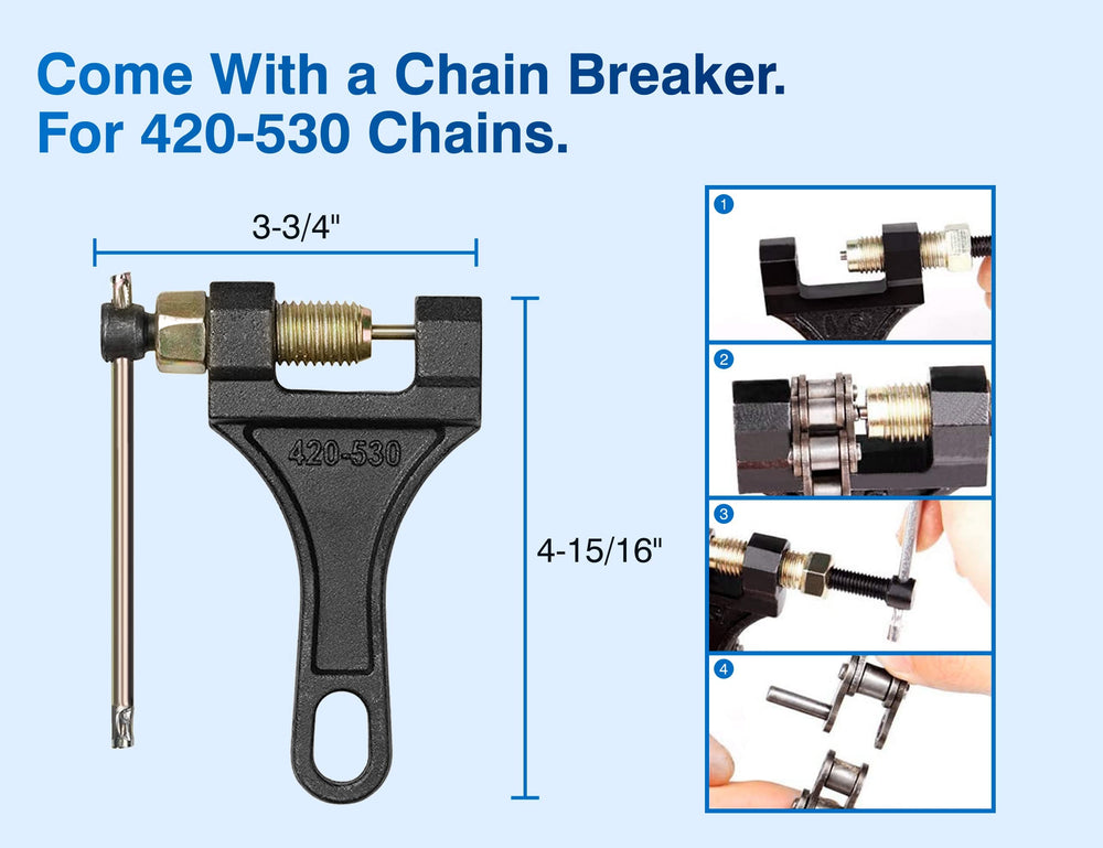 Belleone chain installed on a mini bike demonstrating correct fit and improved drivetrain reliability