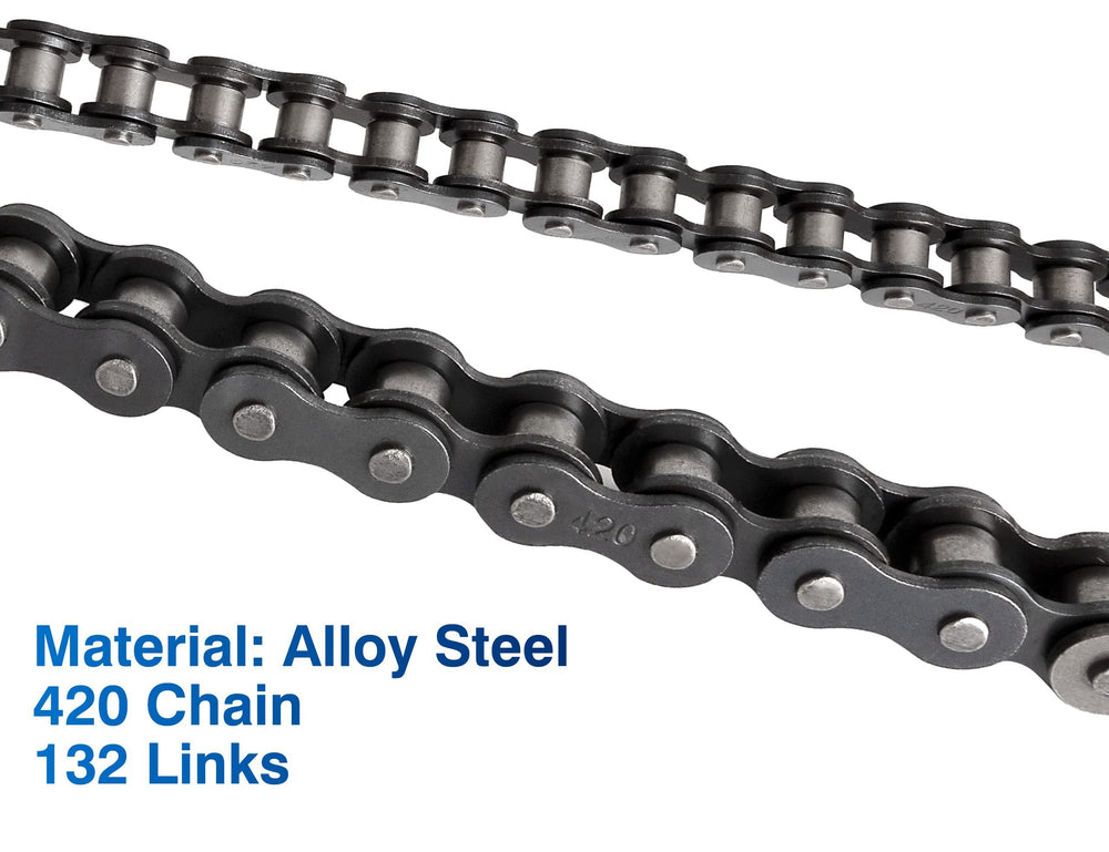 Belleone heavily oiled chain texture close-up showing factory pre-oiling that prevents rust