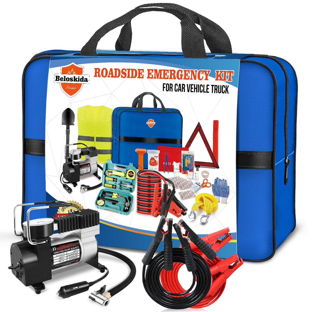 Beloskida kit front packaging showing full contents, promoting quick roadside readiness