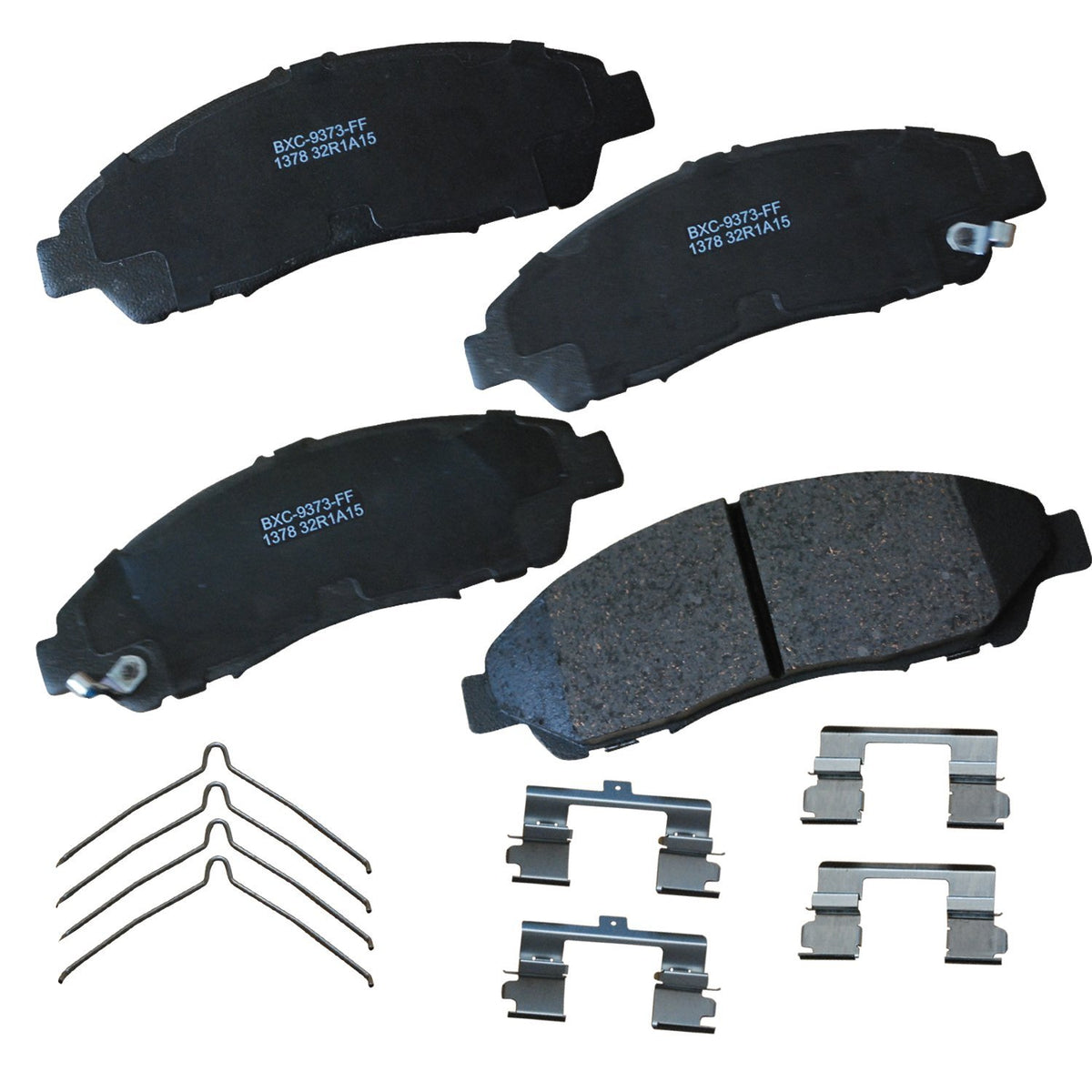 Bendix front pad packaging showing product and fitment benefit