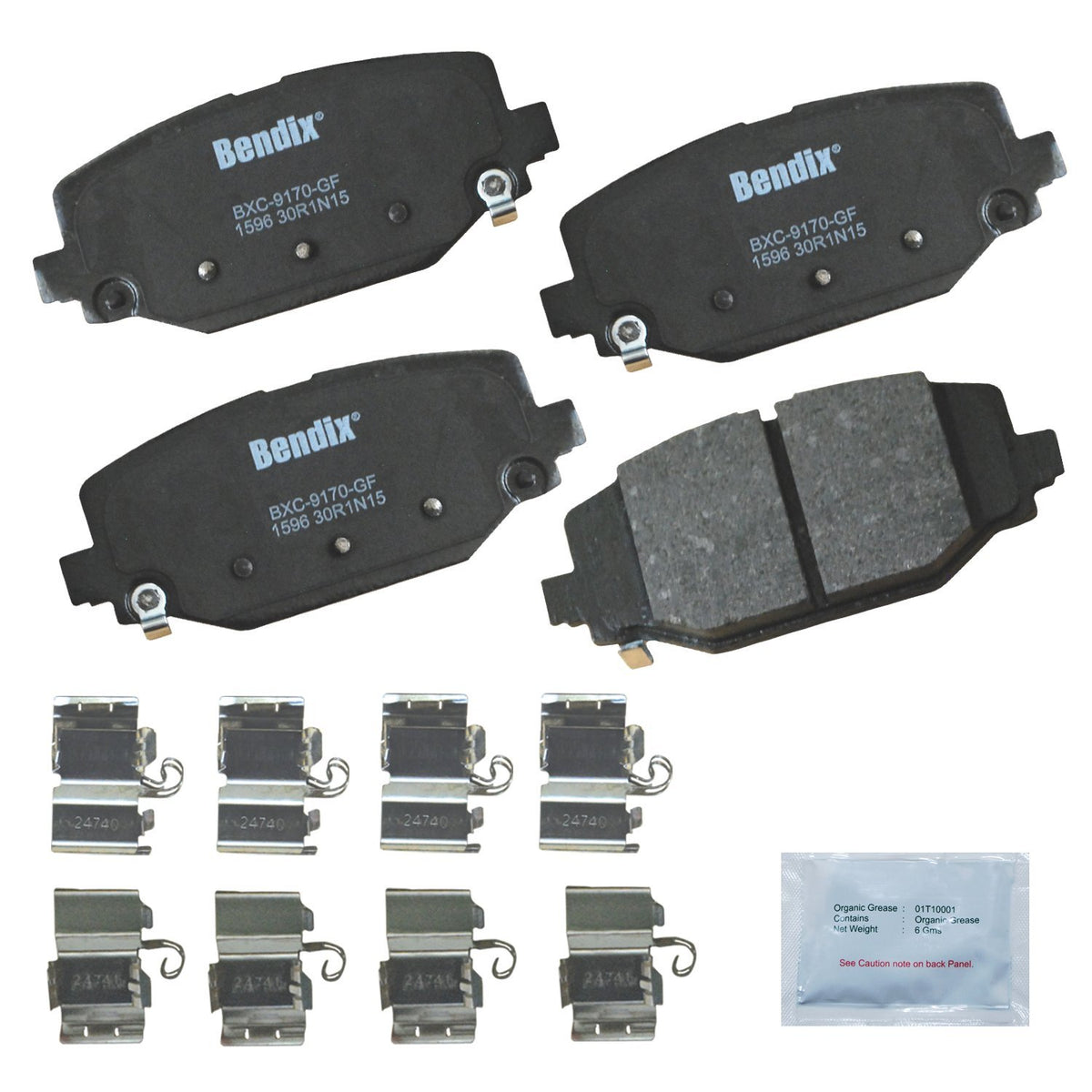 Bendix Priority1 front view packaging showing product and quiet braking benefit