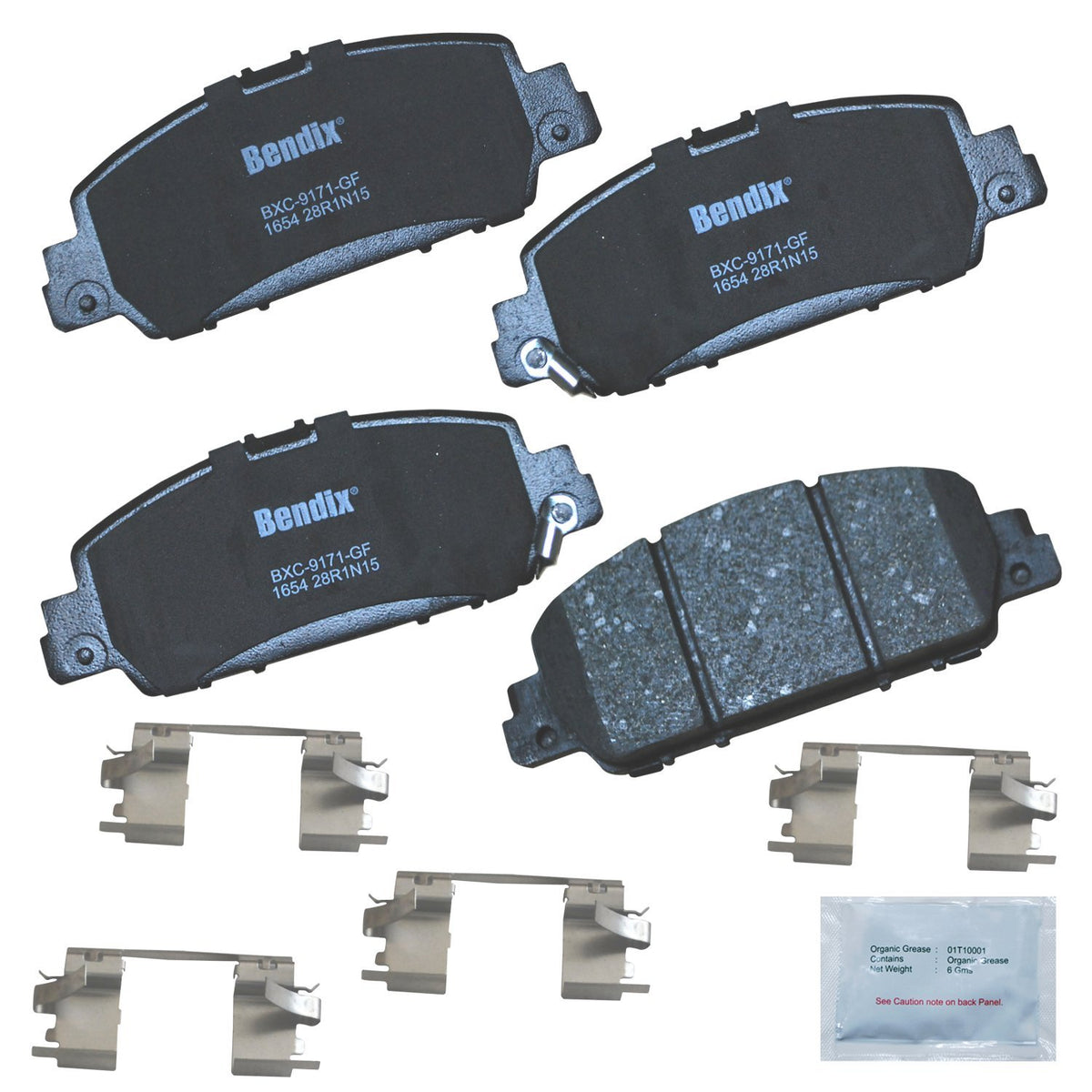 Bendix Priority1 front packaging showing kit and hardware for easy identification and fit
