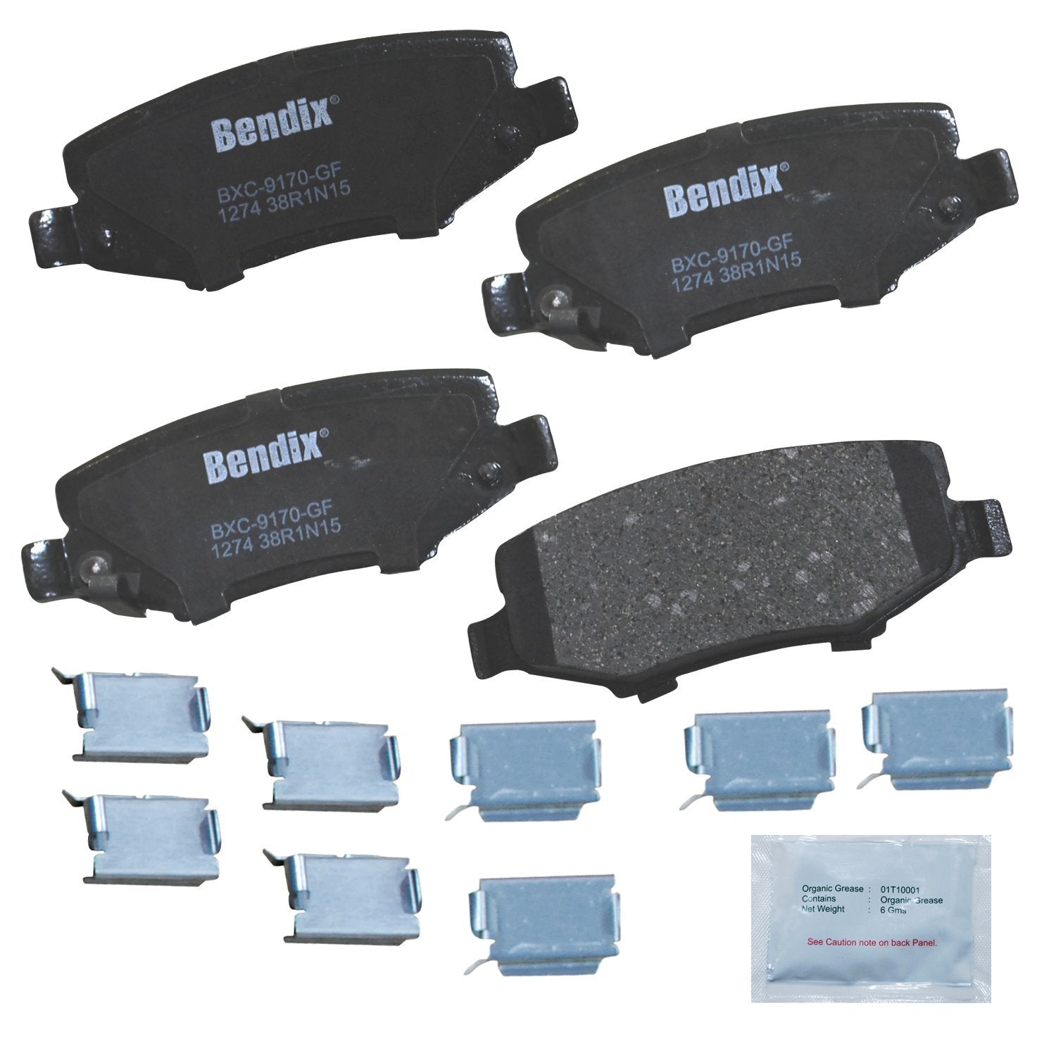 Bendix rear pad front view showing secure fit and quiet performance