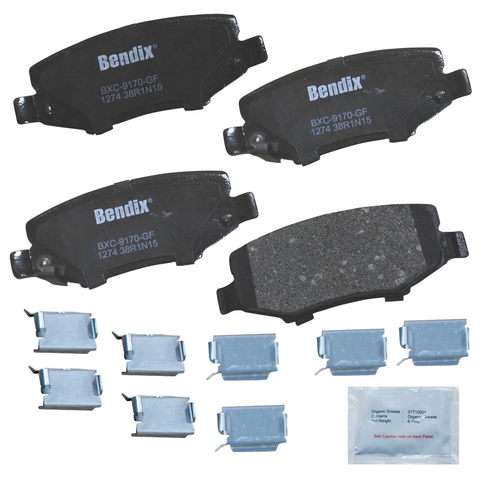 Bendix rear pad front view showing secure fit and quiet performance