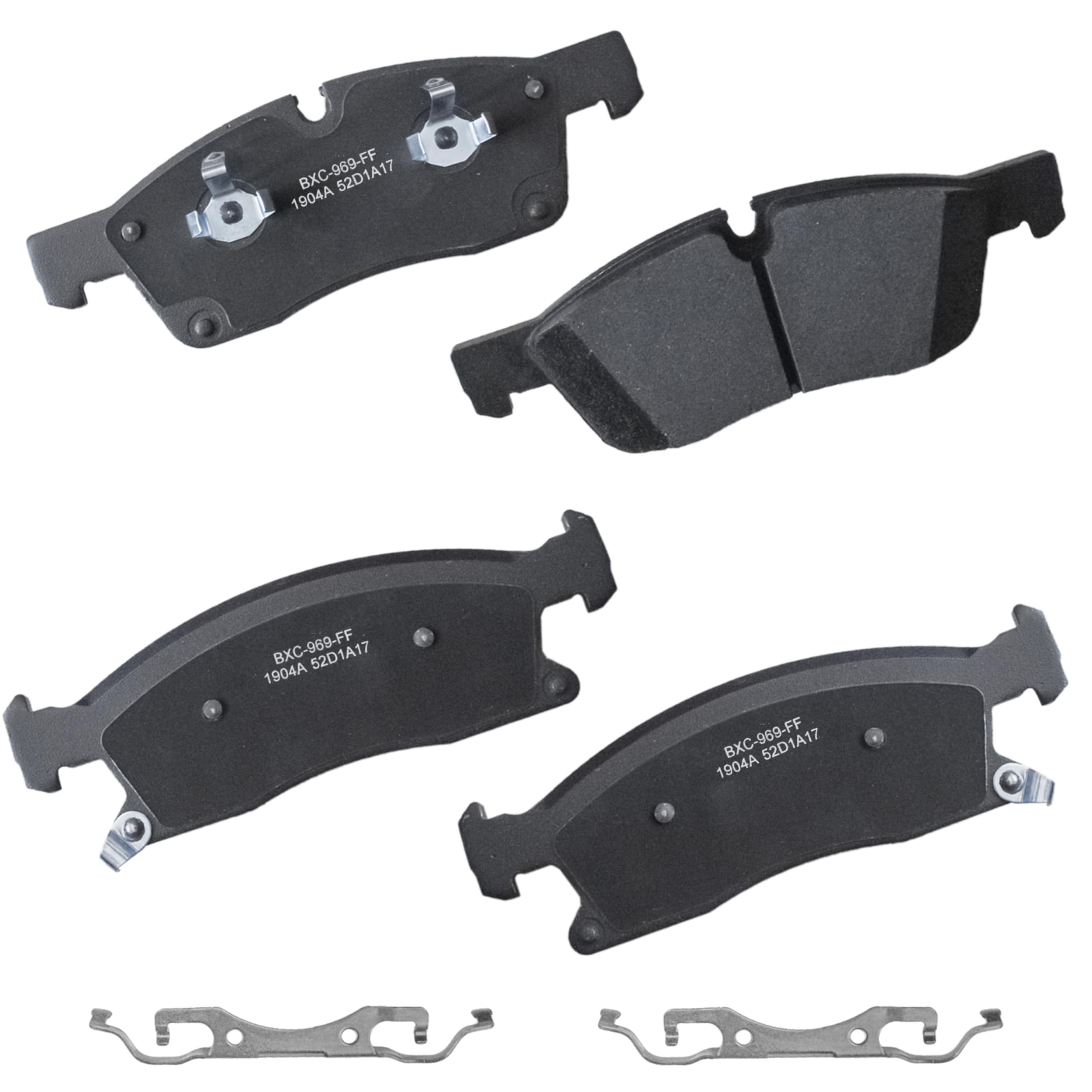Bendix front brake pads shown head-on for quick identification and correct fit