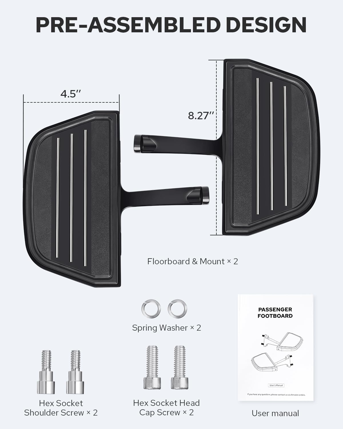 Benlari floorboards installed on Road King motorcycle showing touring stability