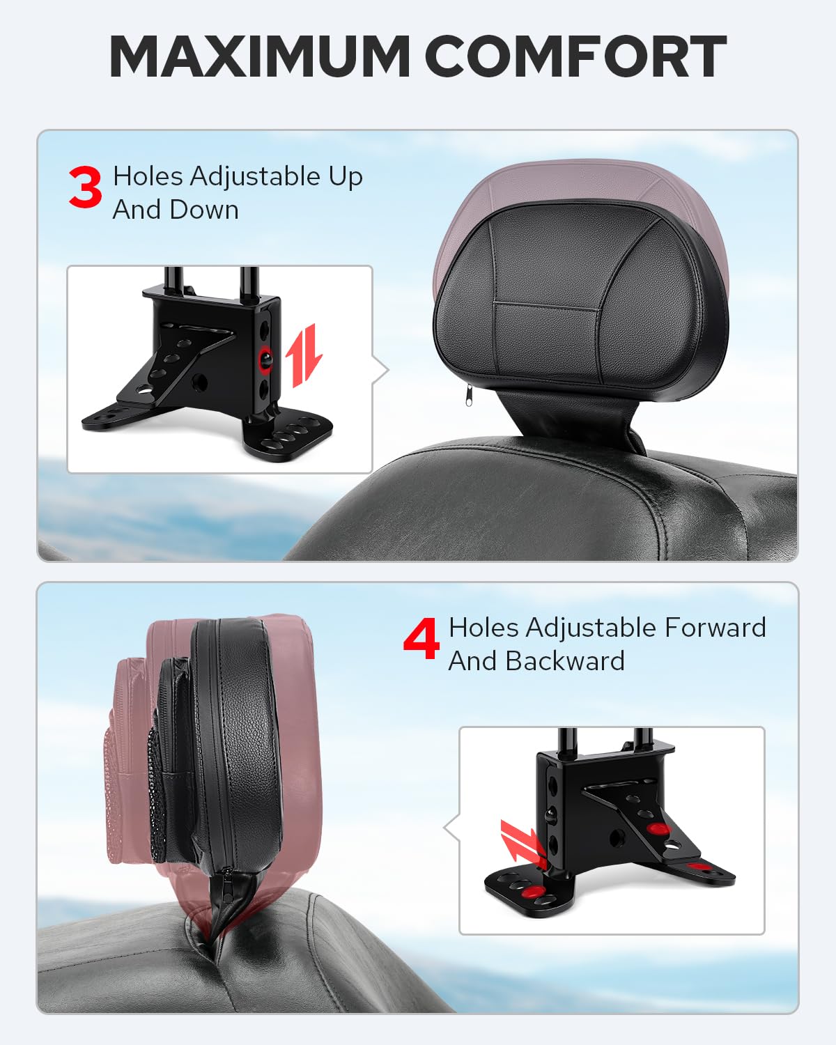 Benlari backrest folded forward to ease passenger mounting and dismounting