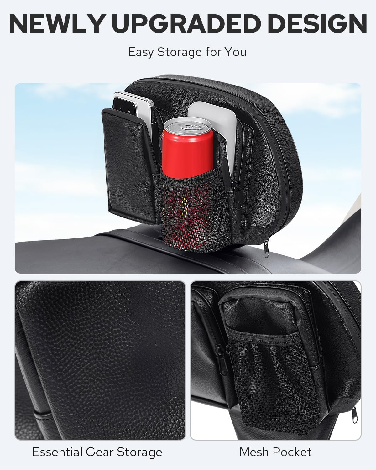 Benlari backrest installed on Harley showing size and rider scale