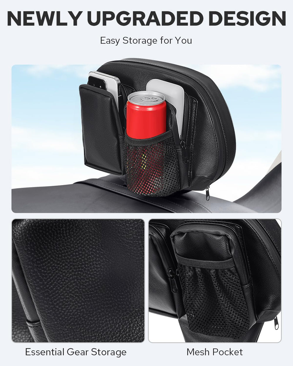 Benlari backrest installed on Harley showing size and rider scale