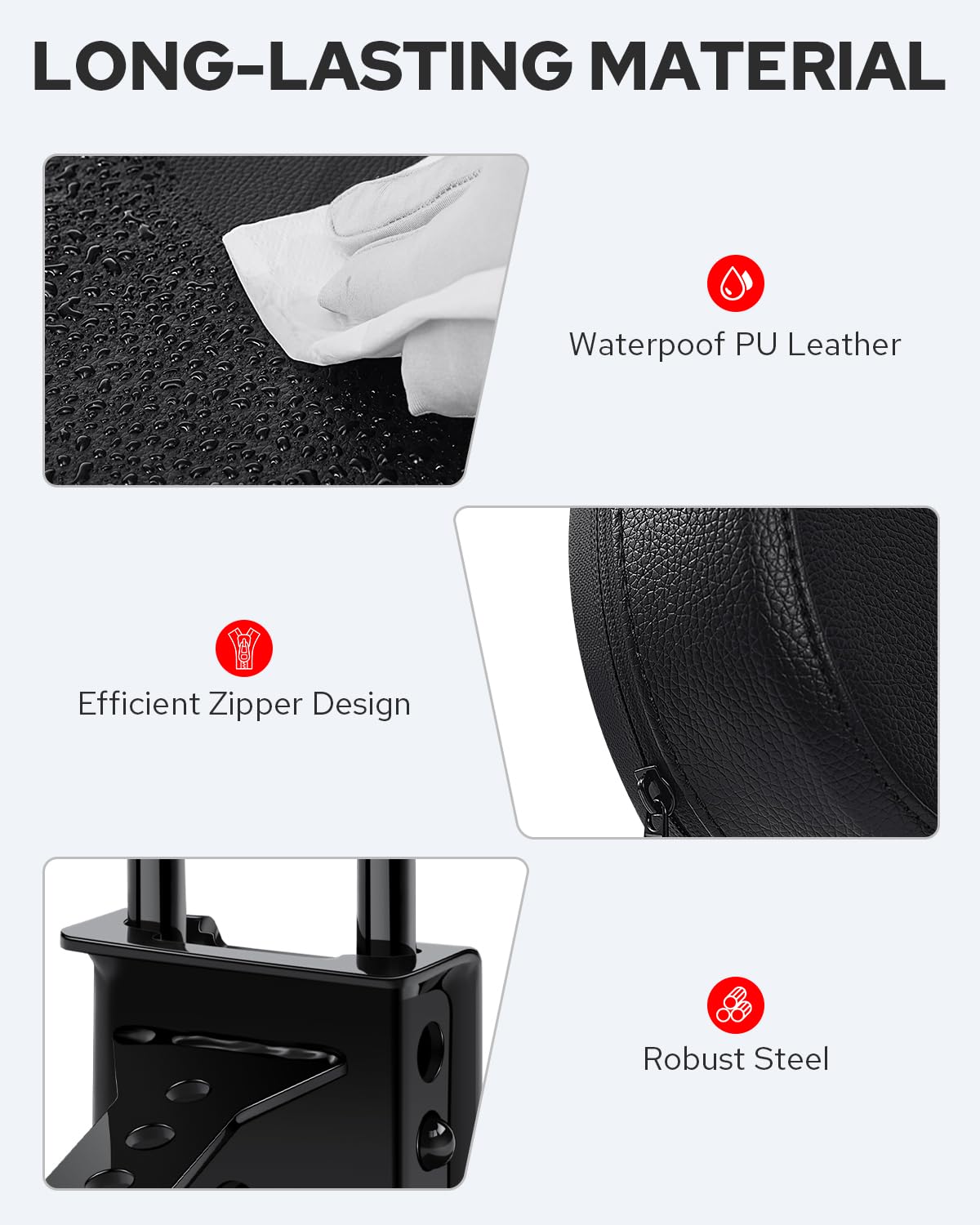 Benlari PU leather cover and A45 steel frame detail for durability