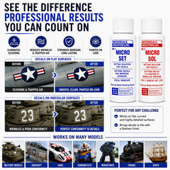 Besecou in-use shot applying solutions to model decals, creates painted-on decal appearance