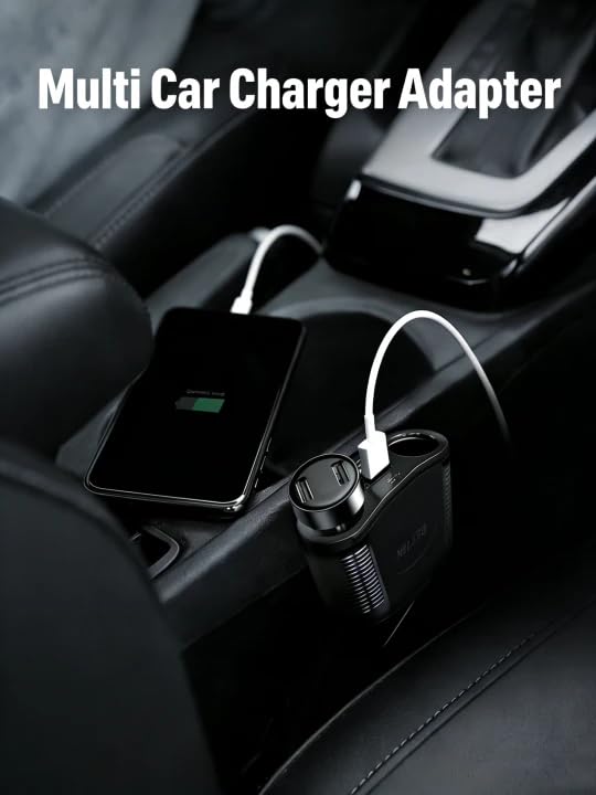 BESTEK installed in vehicle center console showing practical in-car charging for passengers