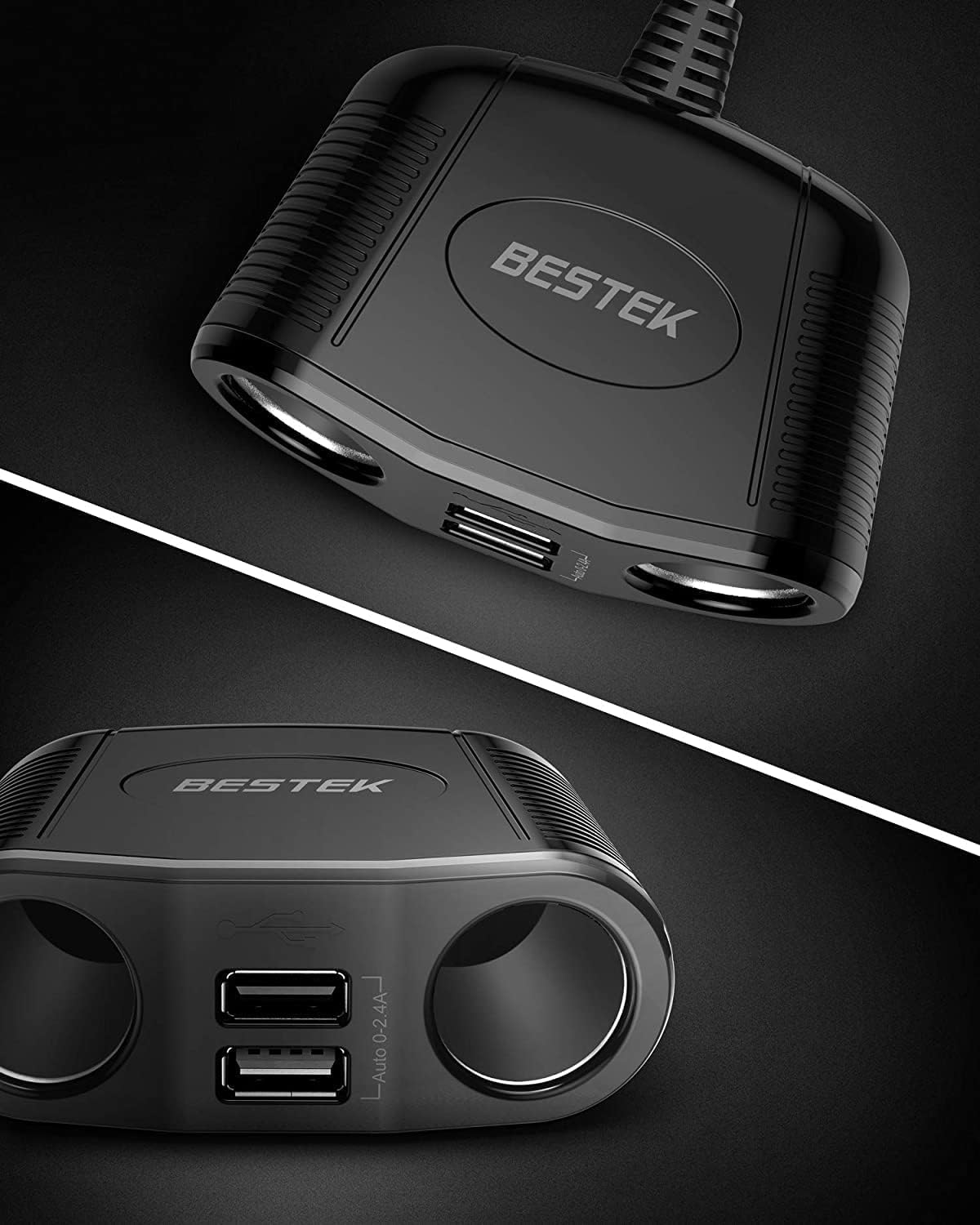 BESTEK next to smartphone to show compact size and reliable charging capacity