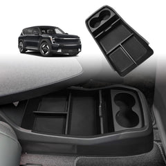 BestEvMod front view of console tray showing fit and finish for EV9