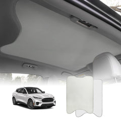 BestEvMod front view sunshade on Mach‑E showing perfect fit and heat protection