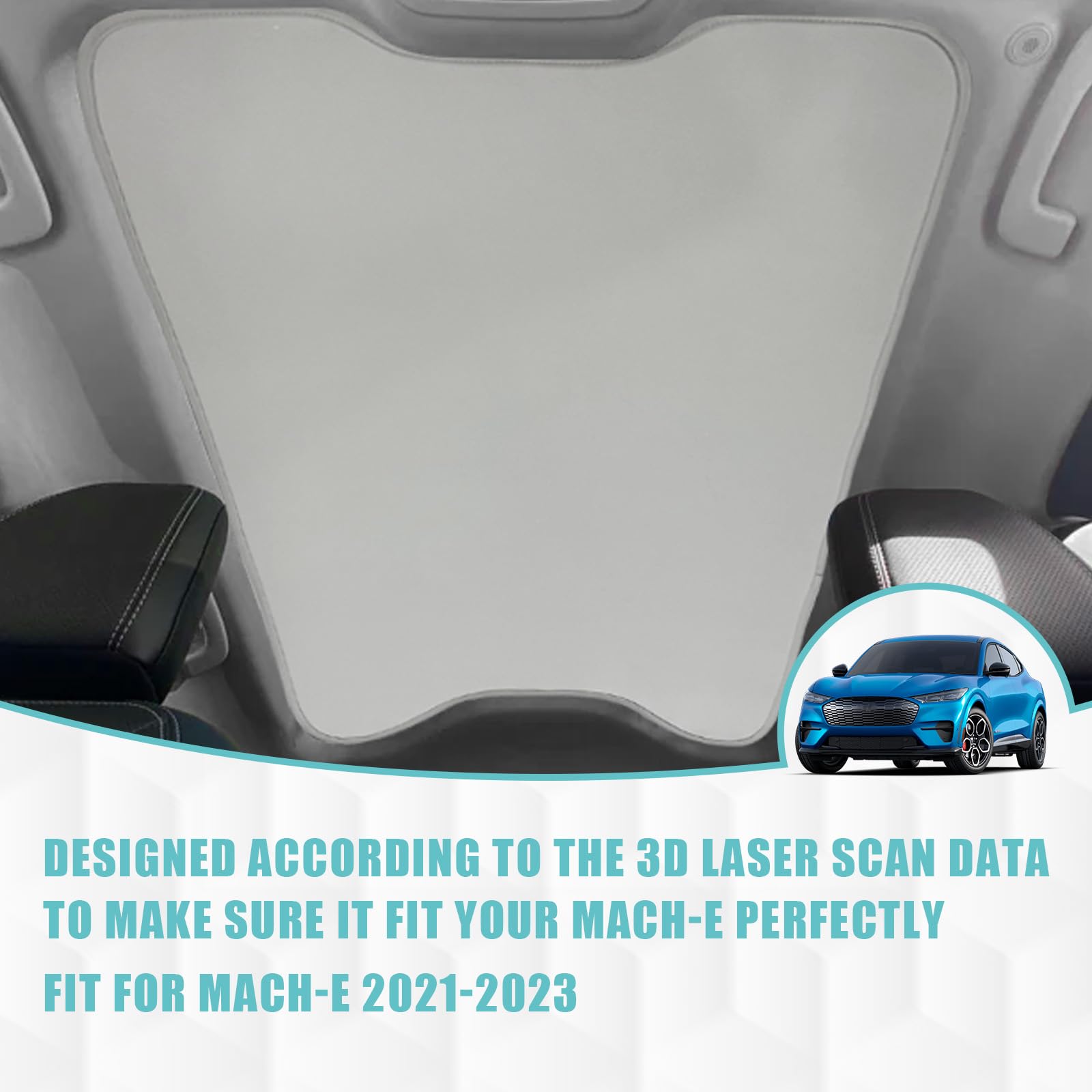 BestEvMod installed on Mach‑E sunroof demonstrating glare blocking advantage