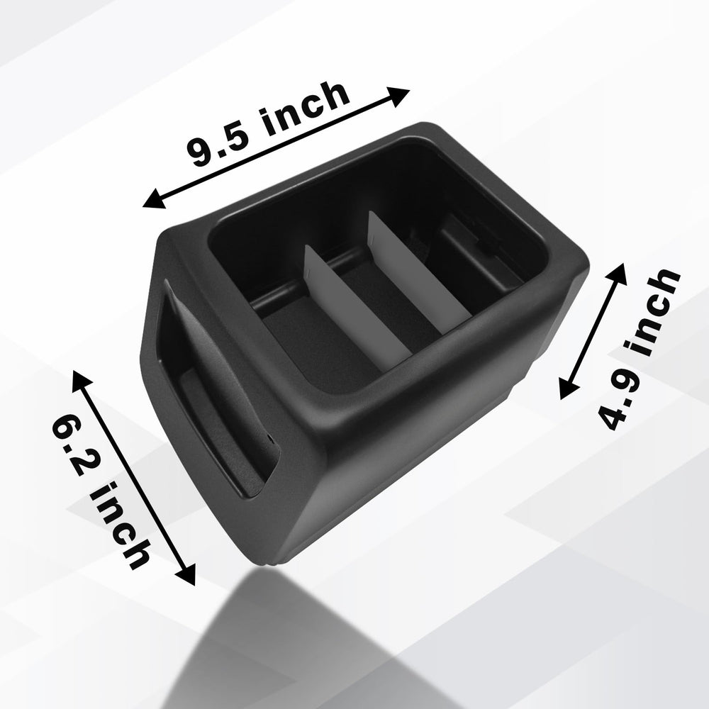BestEvMod drawer next to water bottle illustrating size and usable capacity