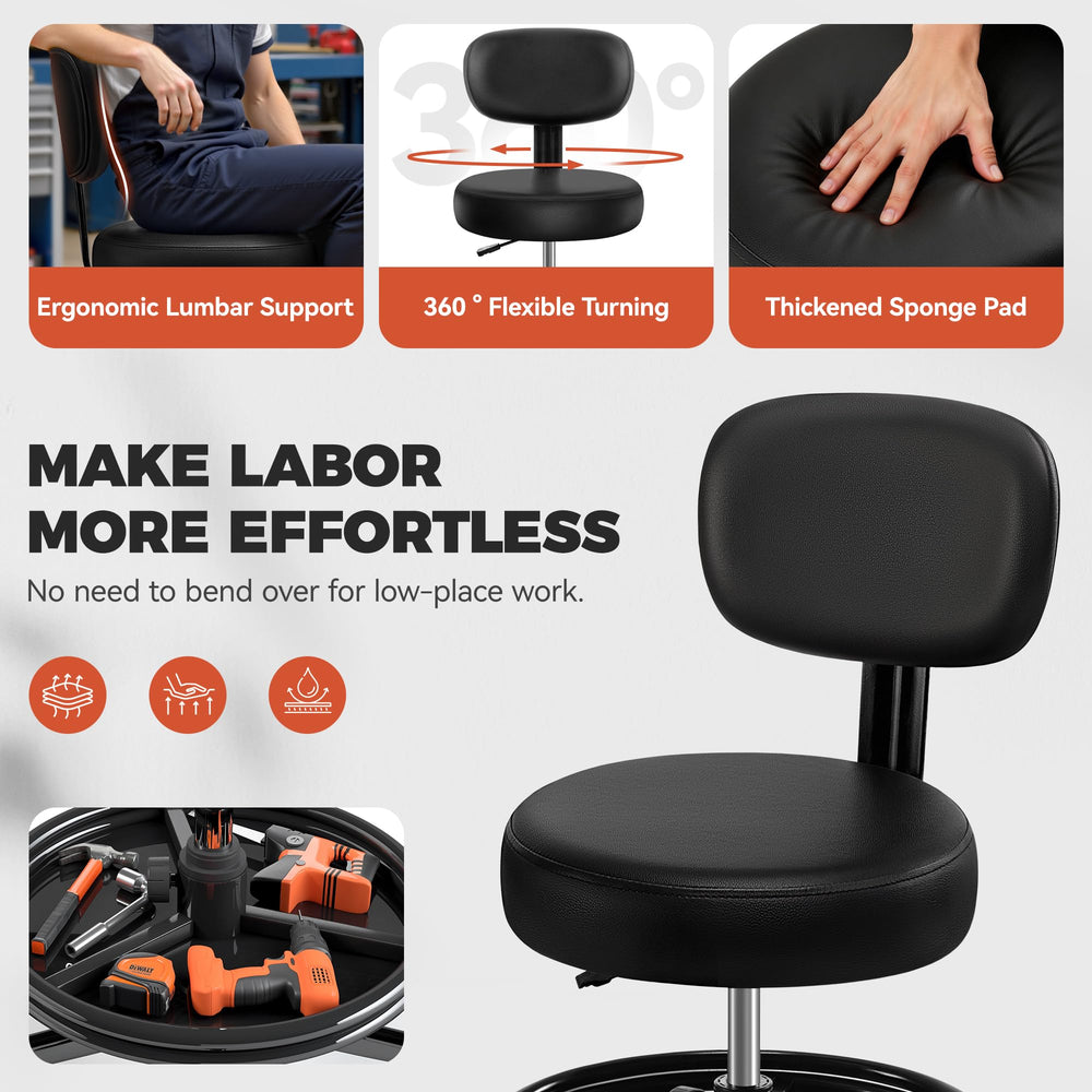 BestGlory five heavy-duty casters and wide steel base for stable mobility