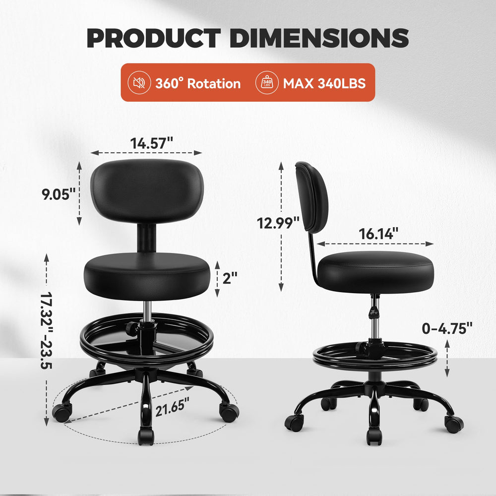 BestGlory stool next to toolbox for size and scale comparison