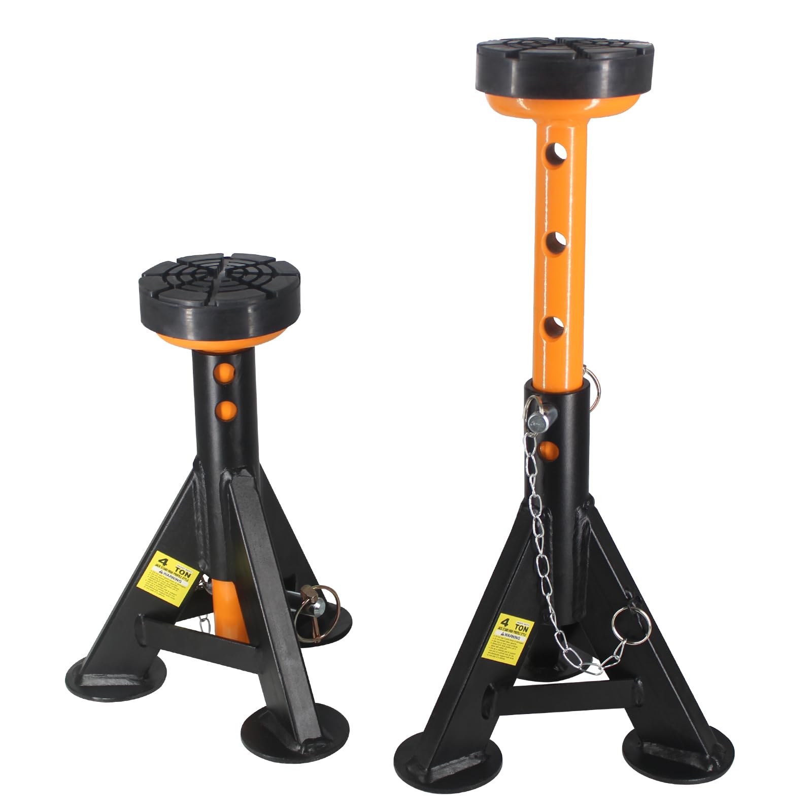 BESTOOL front view of 2-pack jack stands showing compact low-profile design and strength