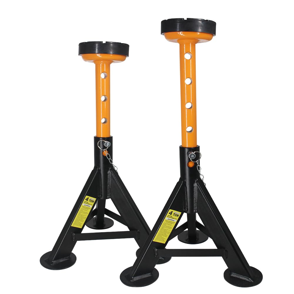 BESTOOL pair of jack stands front view showing stable base and capacity benefit