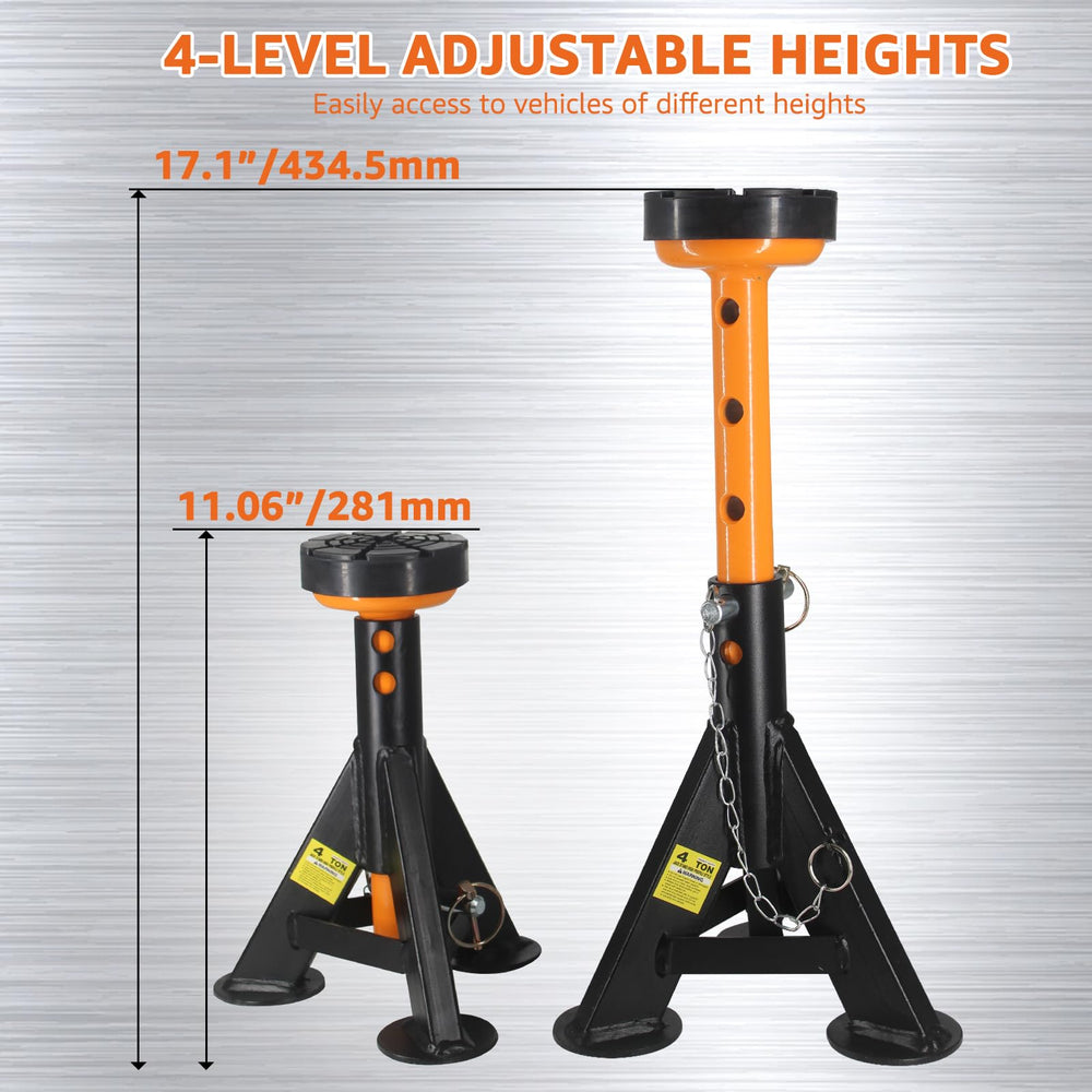BESTOOL jack stand in use under a lowered car providing safe elevated access