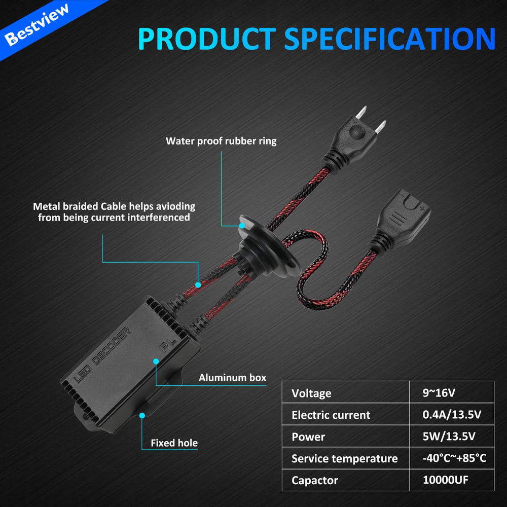 Bestview decoder beside ruler showing compact size for easy installation benefit