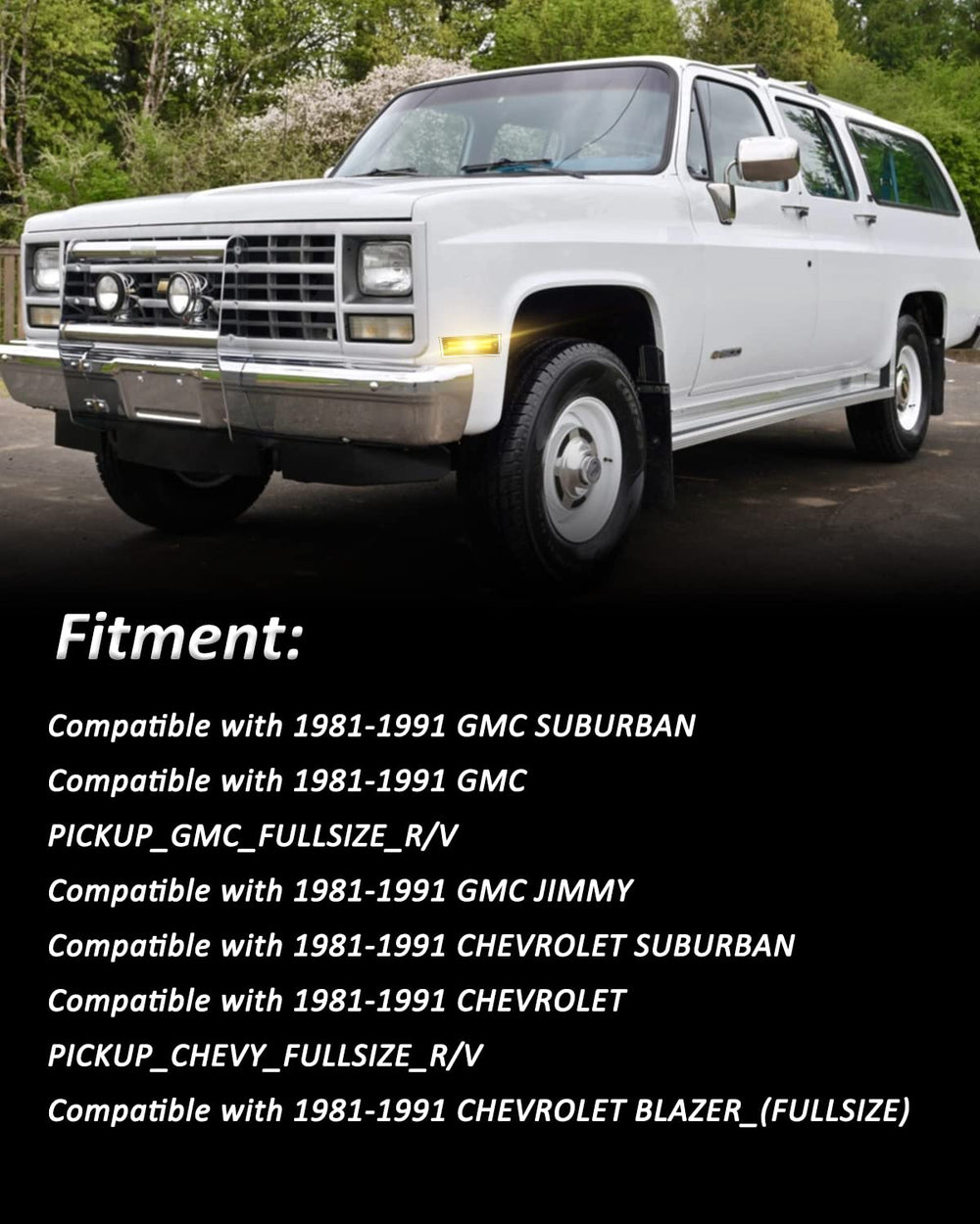 Bestview marker installed on Chevy bumper improving side visibility