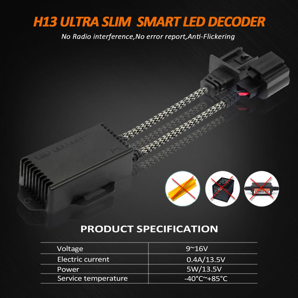 Bestview decoder installed in a headlight socket preventing flicker and warnings