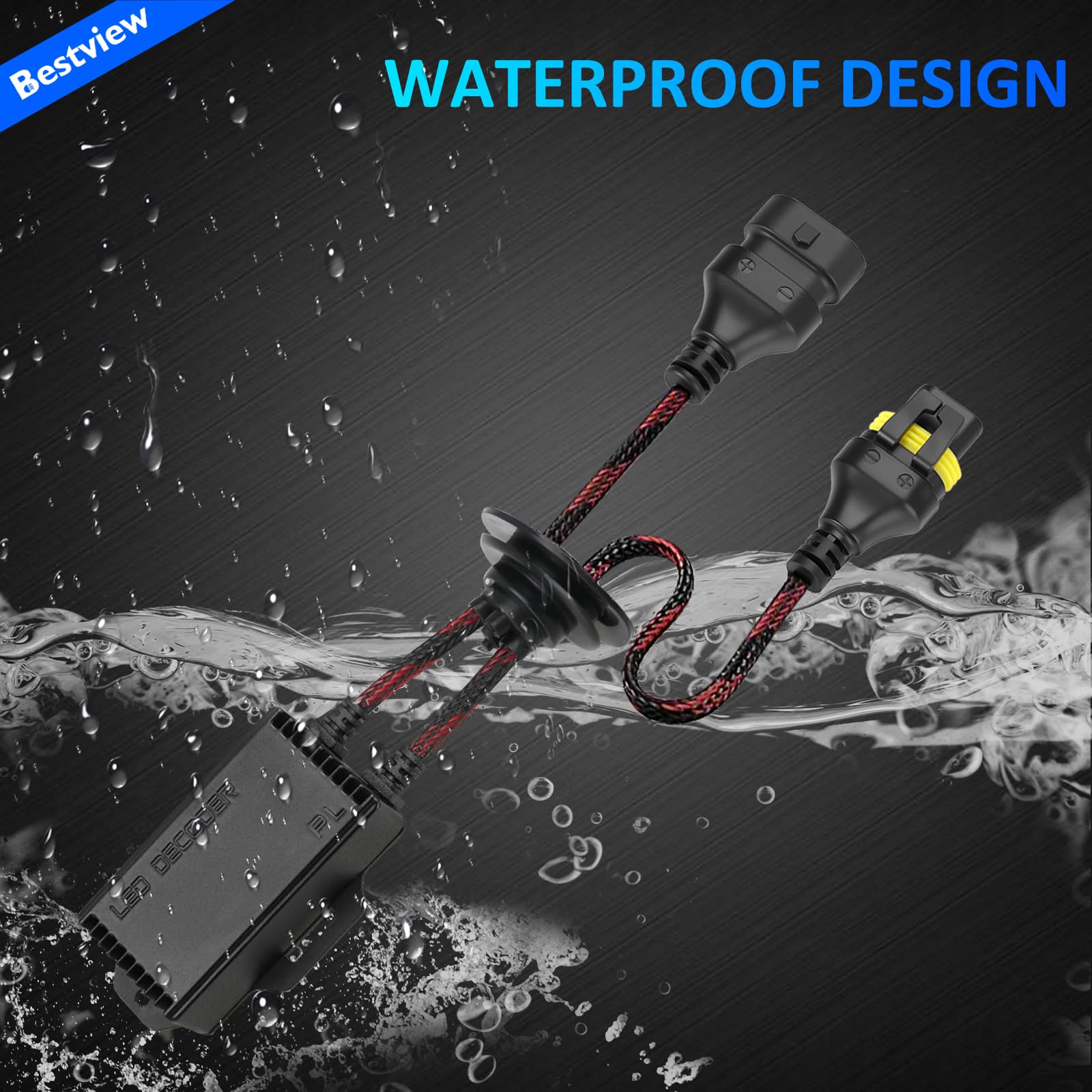 Bestview decoder with water splash to illustrate waterproof protection and reliability