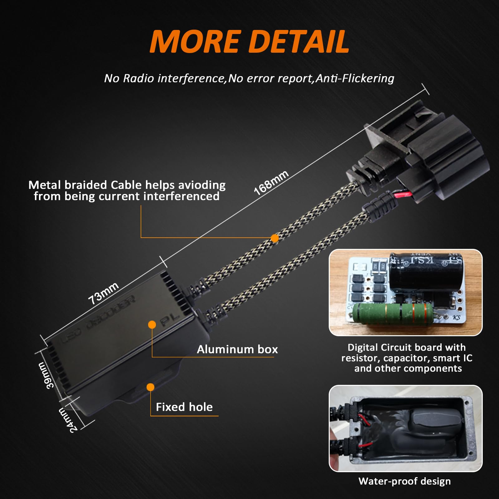 Bestview detailed braided wiring and connectors reducing interference for stable signal