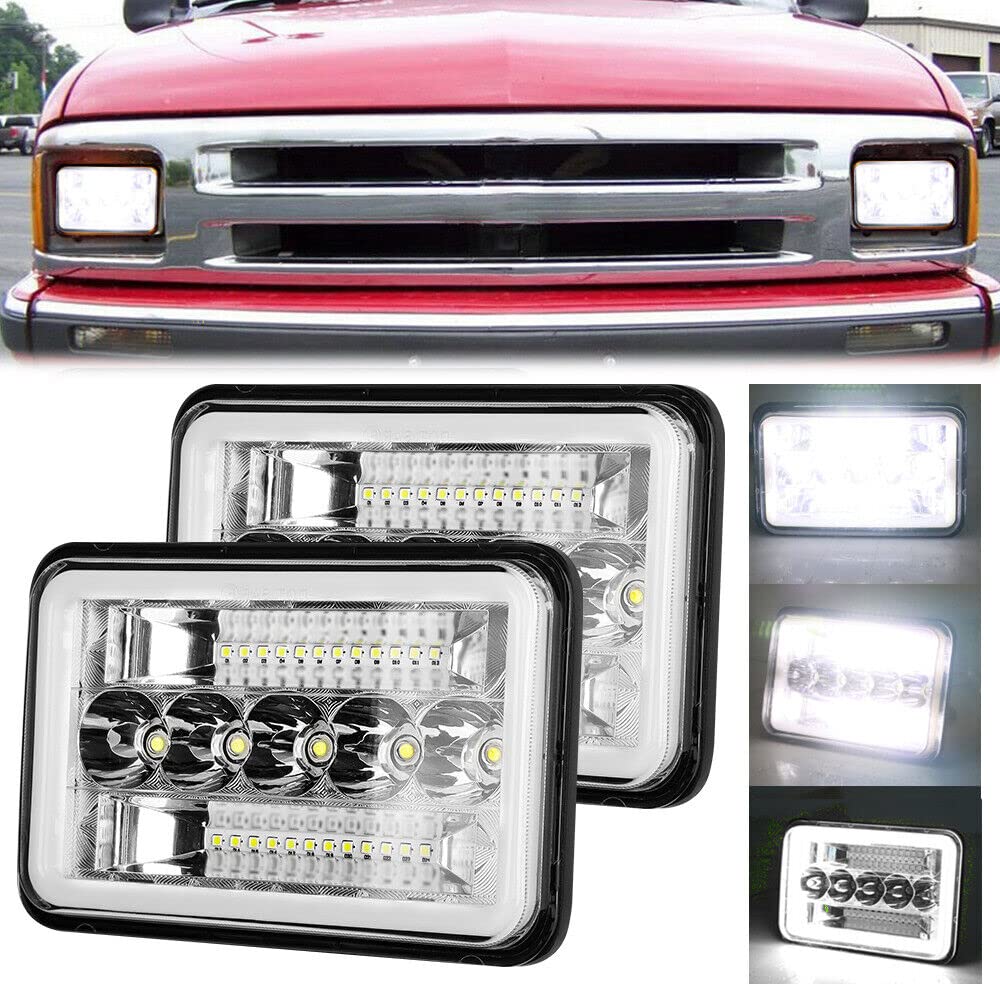 BESTZHEYU front view 4x6 LED headlights showing bright face benefit