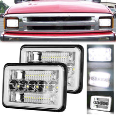 BESTZHEYU front view 4x6 LED headlights showing bright face benefit