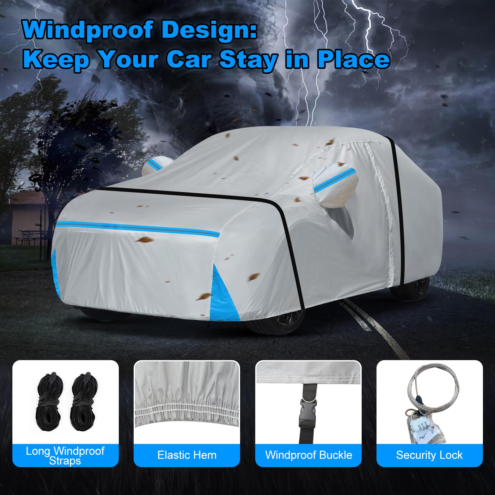 BETERNY mirror pocket and reflective strips improving visibility and mirror protection