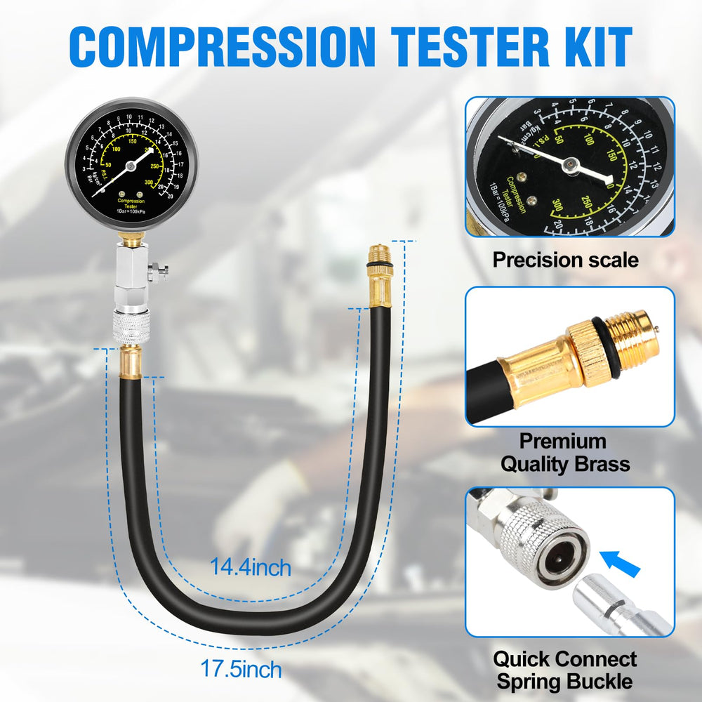 BETOOLL gauge dial reading psi and bar for easy multi-unit pressure comparison