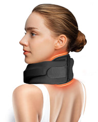 BETOVIN front view of heated neck brace showing soft foam support and ergonomic V-shape for comfort