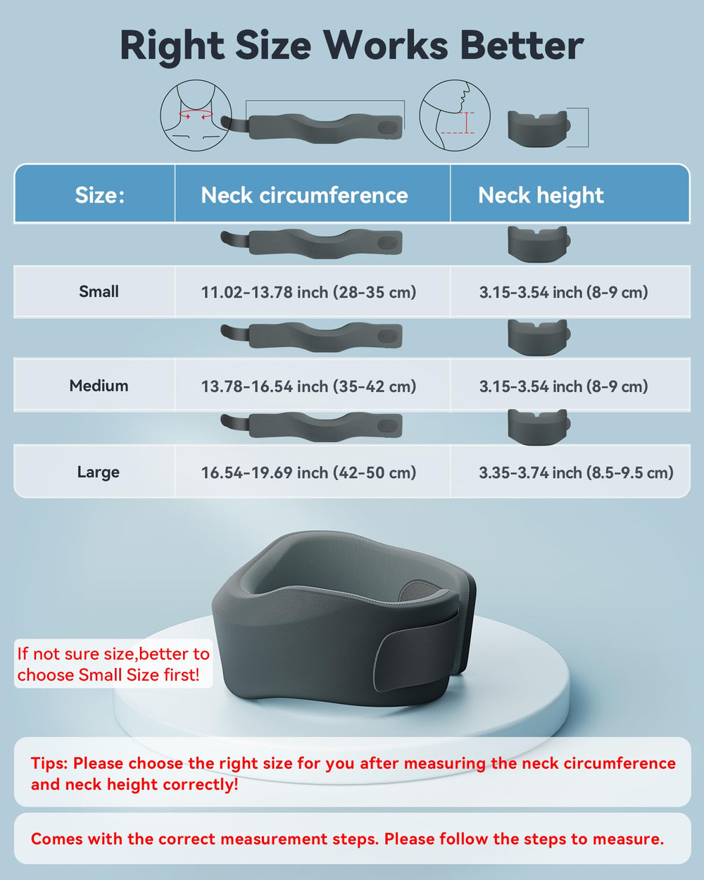 BETOVIN collar beside measuring tape showing how to choose correct size