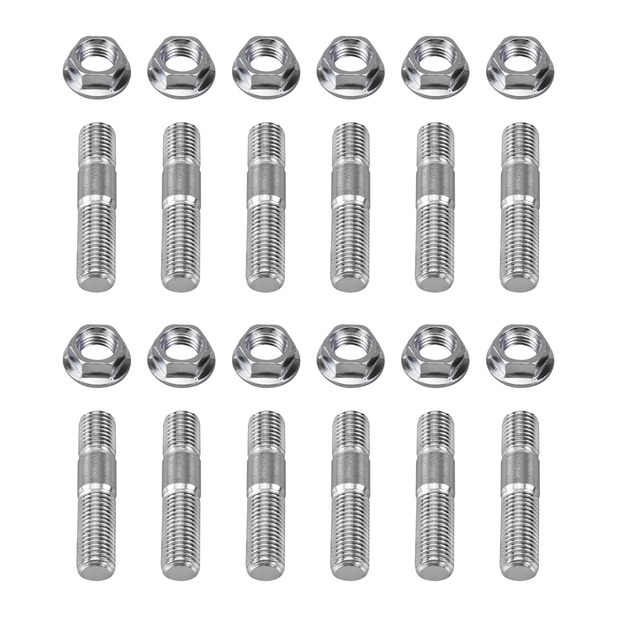 Bevinsee front view of stud and nut kit showing complete 12-pair set for confidence