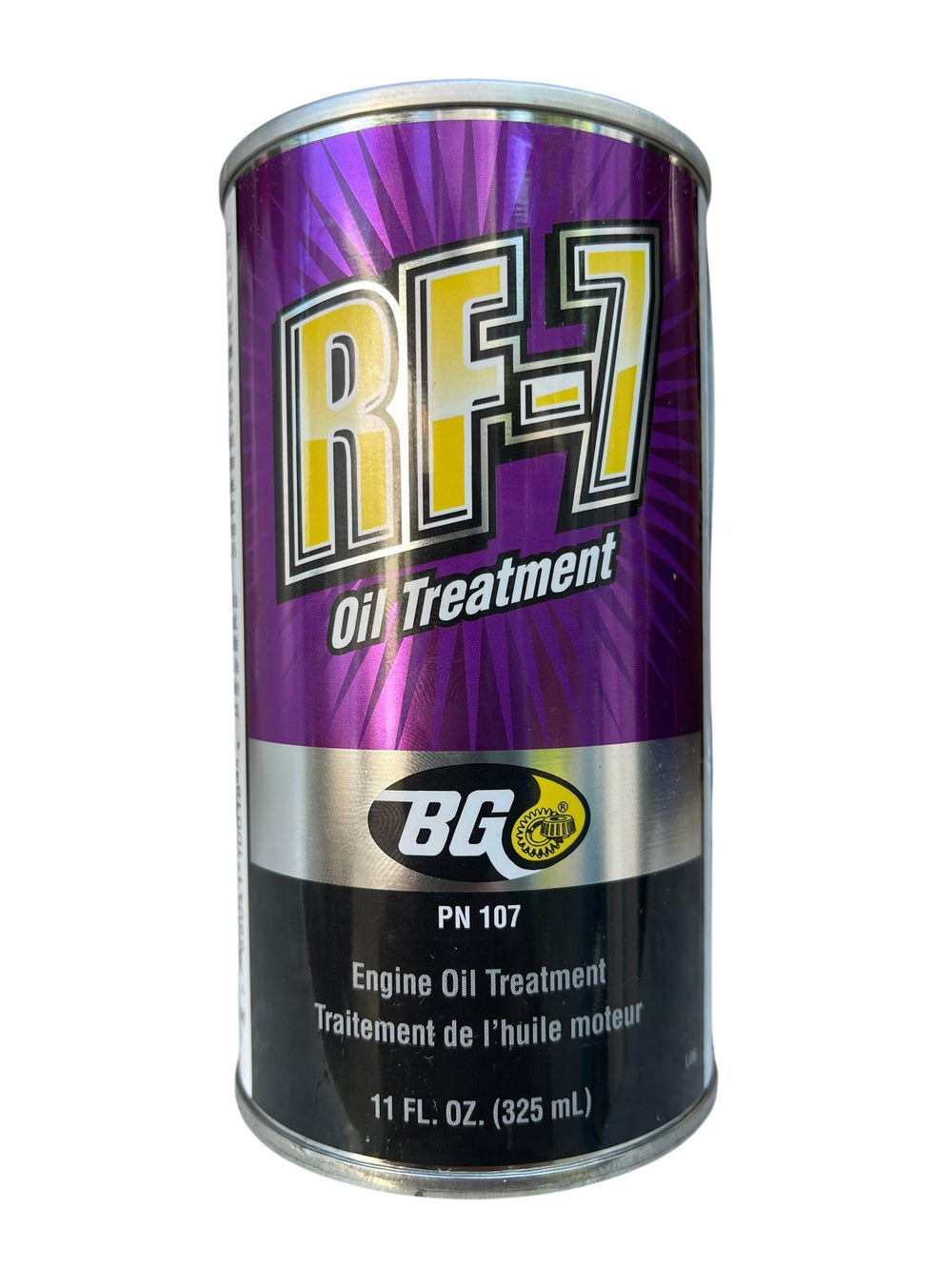 BG RF7 front can showing label and volume, clear product ID and benefit