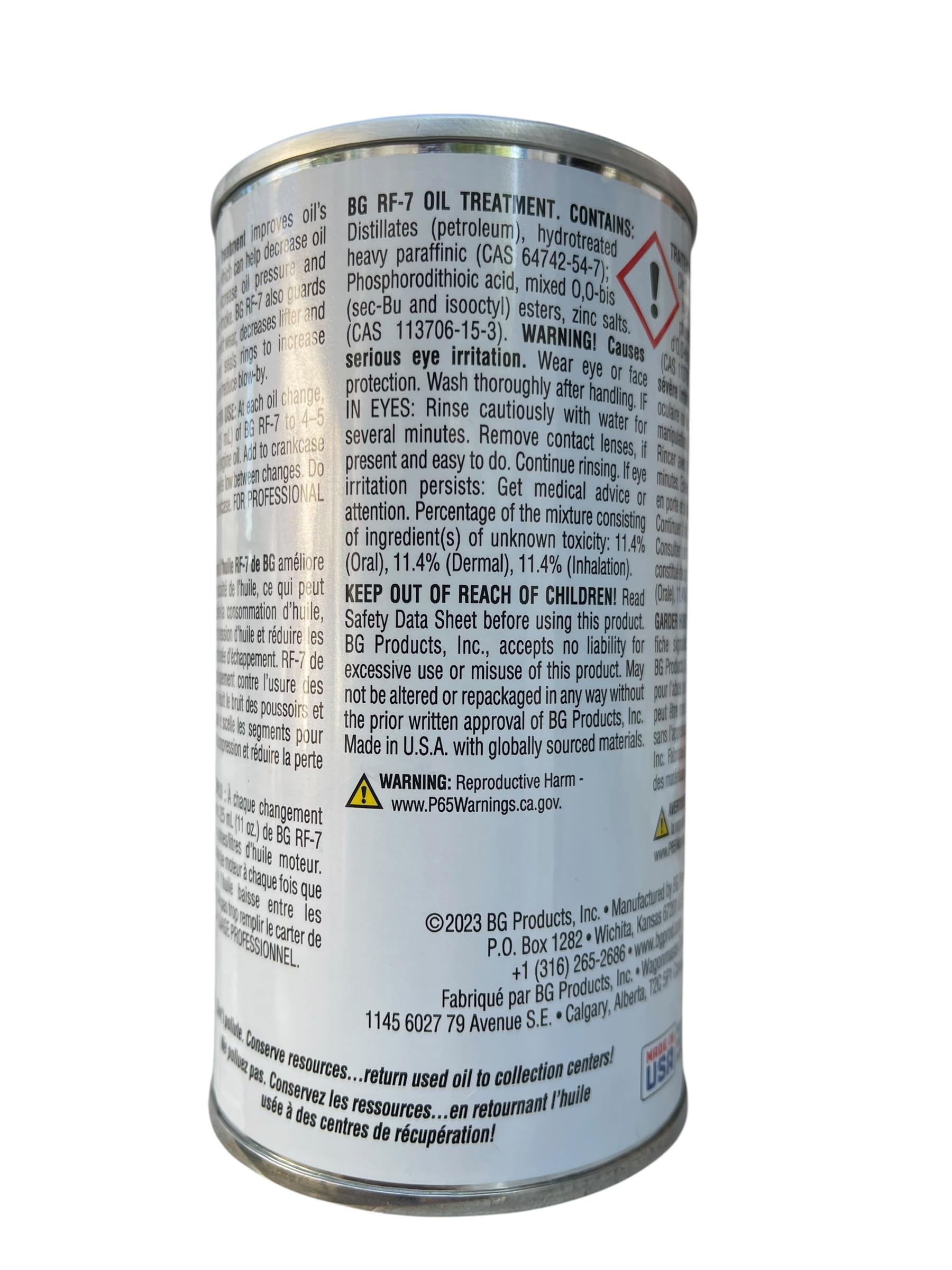 BG RF7 being poured into an engine oil filler, demonstrating easy application
