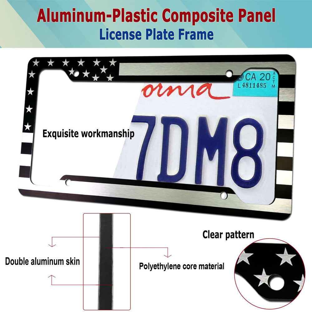 BGGTMO close-up of brushed aluminum texture and UV-proof flag print benefit