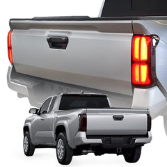 bgucar taillight protector front view on Tacoma showing sleek smoked look and improved style