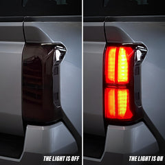 bgucar taillight installed at night showing preserved light output and enhanced appearance