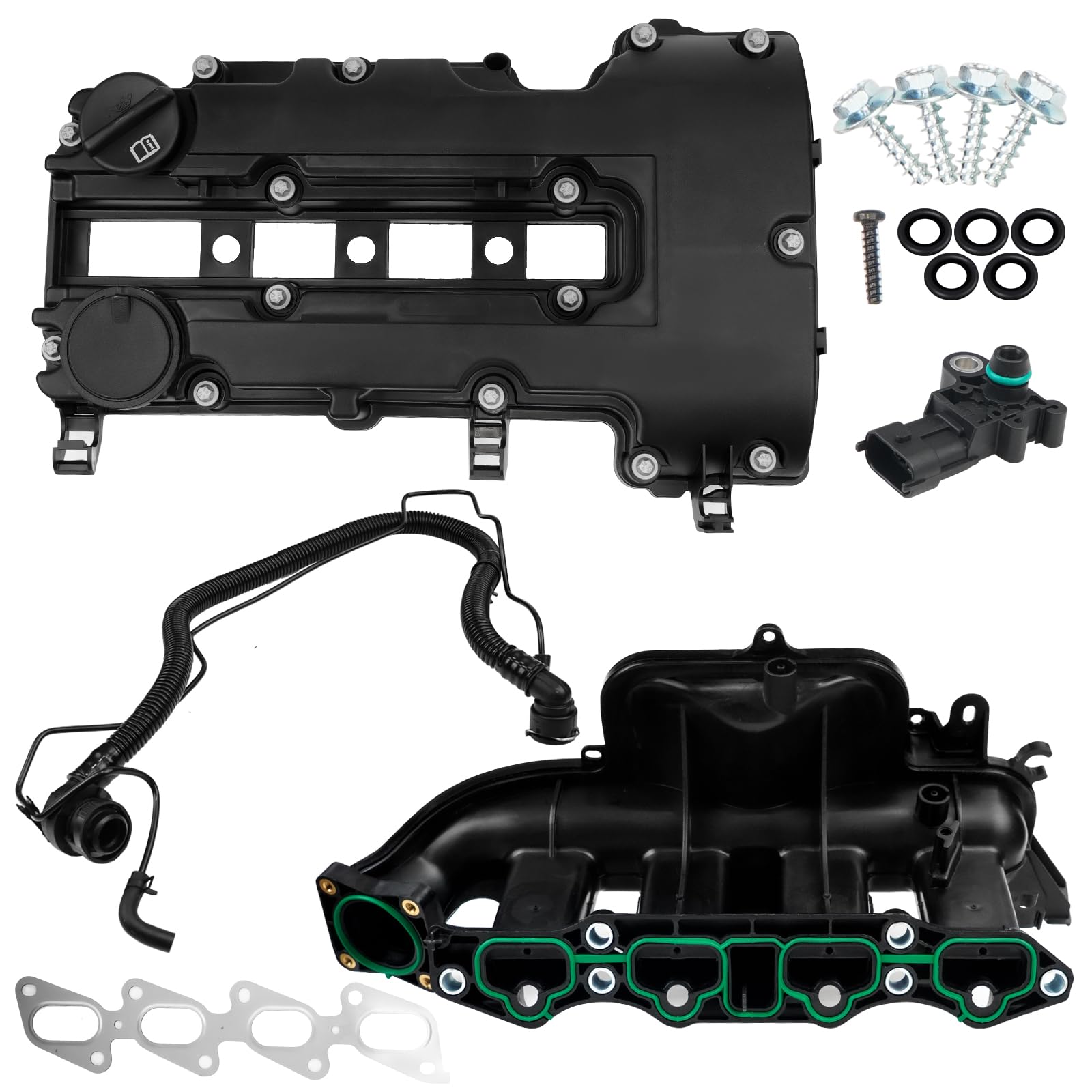 BHB front view of intake manifold and valve cover showing fit and finish benefit